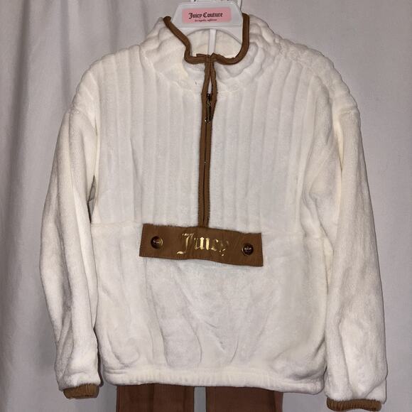 JUICY COUTURE 2 Piece Set Fleece Pullover & Legging Pants Girls 4T Gold NWT - Picture 3 of 8